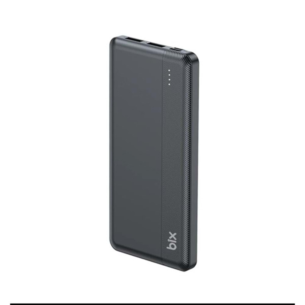 BIX 10000mAh BXPB108-BK 2x USB LED BİLDİRİMLİ Siyah POWERBANK