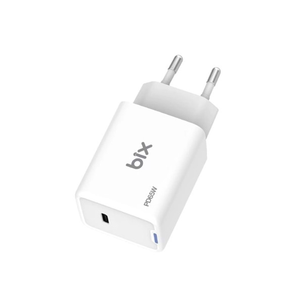 BIX BX1P65G-WE 65W ŞARJ ADAPTÖR (TYPE-C) Beyaz PPS ÖZELLİKLİ