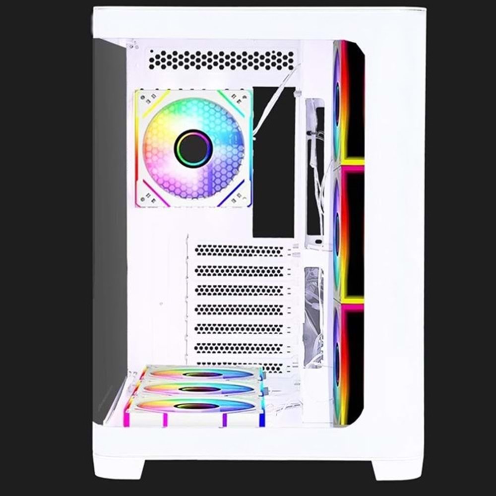 GAMEBOOSTER GB-G2852W Gaming Mid-Tower PC Kasası Beyaz 7-Fanlı