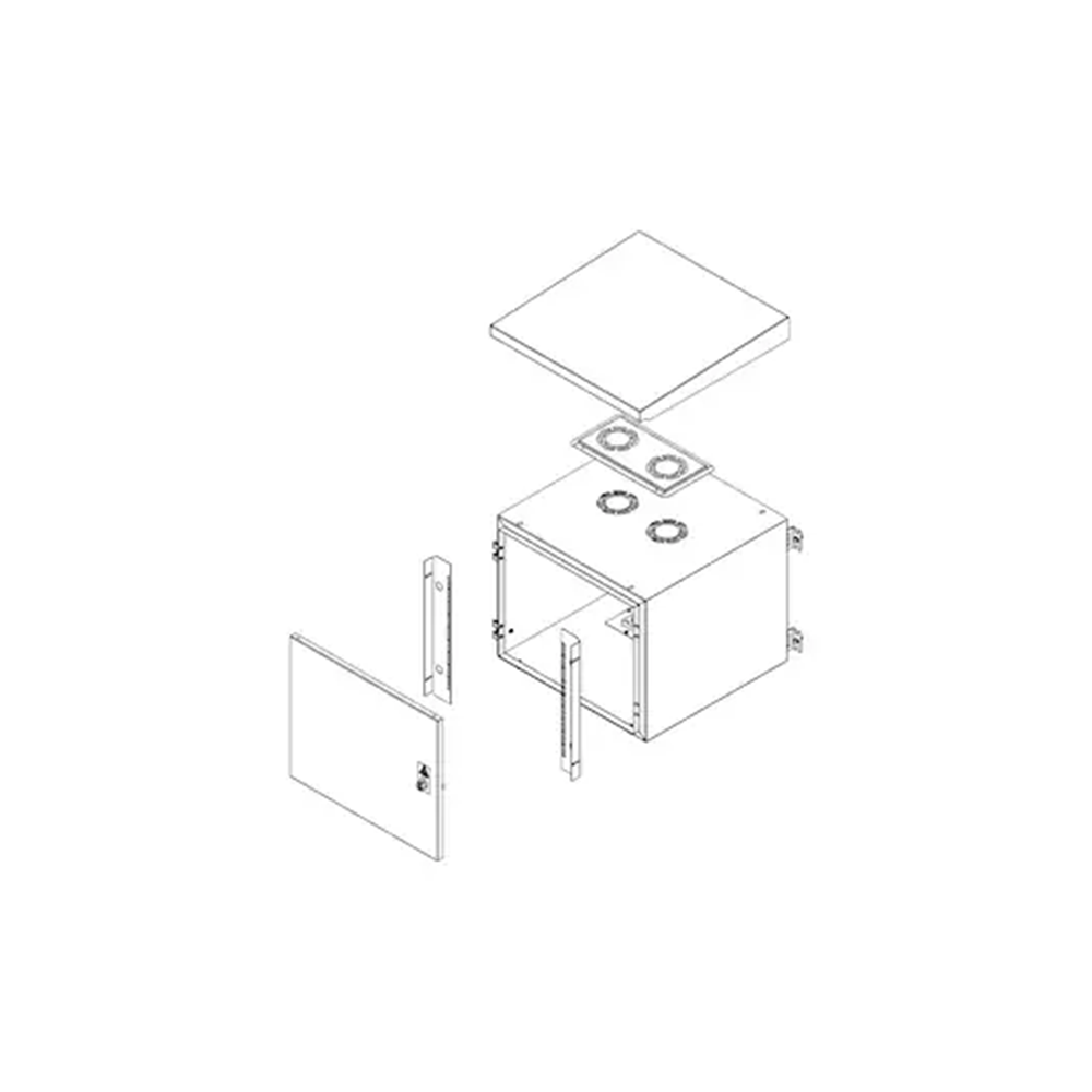AGER 12U 600x600mm IP66 / IP55 Dış Ortam Duvar Tipi Çift Çıdarlı Kabinet AG-OB12U6060B2