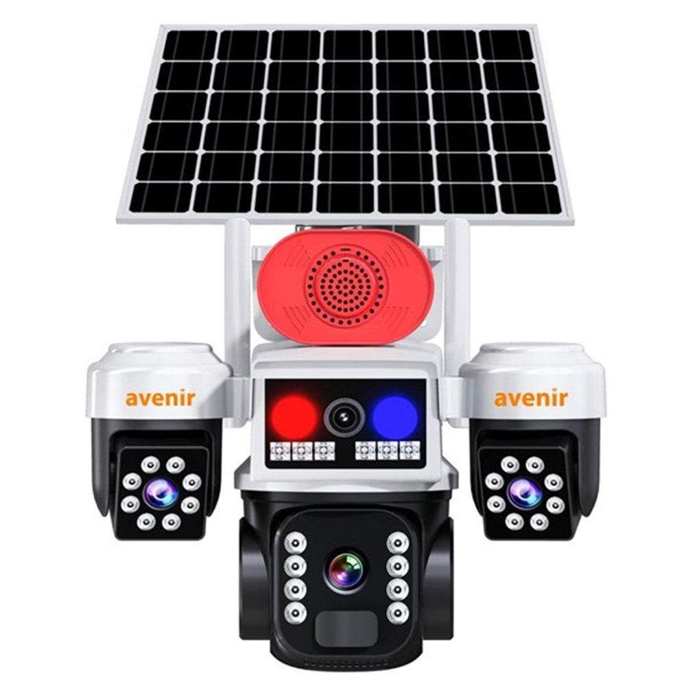 AVENIR 6MP 3 Kameralı 4G Solar IP Kamera AV-S463W