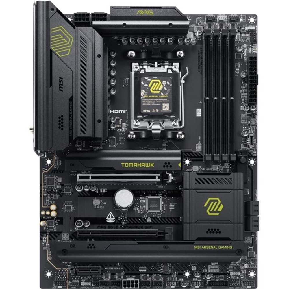 MSI MAG B850 TOMAHAWK WIFI7 DDR5 HDMI-USBC DP PCIE 5.0 AM5 ATX