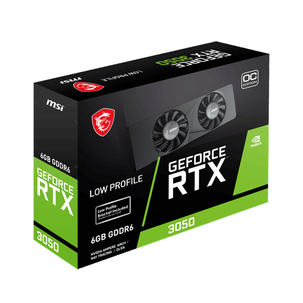 MSI 6GB RTX3050 LP E 6G OC GDDR6 96bit HDMI DP PCIe 4.0 Low Profile