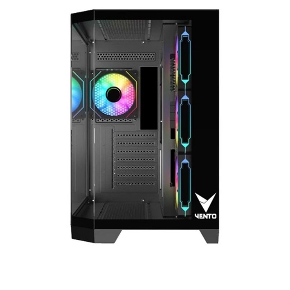 VENTO 850w 80+ BRONZE VG4204FA Panoramik Gaming Mid-Tower PC Kasası Siyah