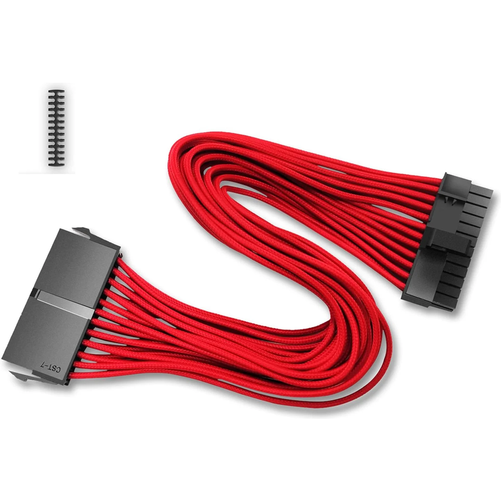 DEEPCOOL EC300-24P-RD 18AWG fiber 300mm Standart ATX PS2 güç kaynağı uzatma kablosu yüksek kaliteli 