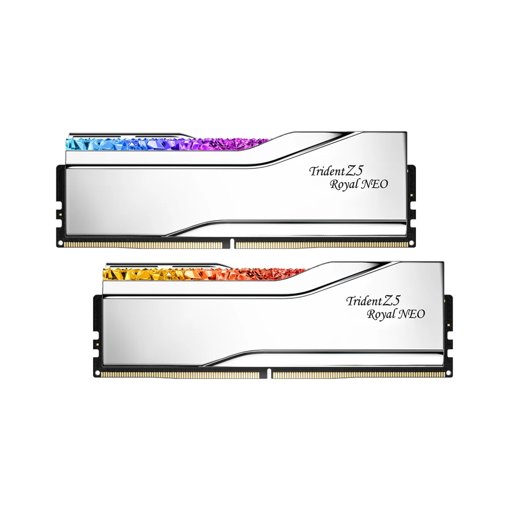 GSKILL 32GB (2X 16GB) DDR5 6000MHZ CL26 DUAL KIT PC RAM TRIDENT Z5 ROYAL NEO SILVER F5-6000J2636H16GX2-TR5NS