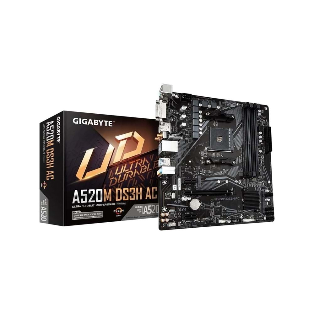 GIGABYTE A520M-DS3H-AC DDR4 HDMI DP PCIE 4.0 AM4 mATX WIFI