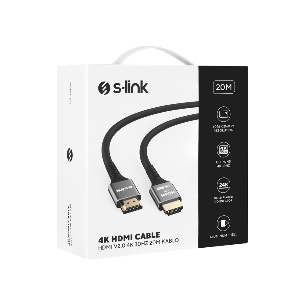 S-LINK 20metre SLX-HD4K20 HDMI Görüntü Kablosu 4K 60Hz