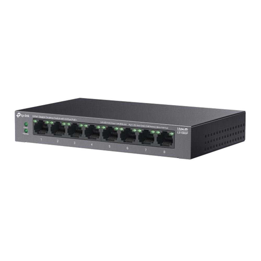 TP-LINK 8port Gigabit Yönetilemez PoE Switch LS108GP