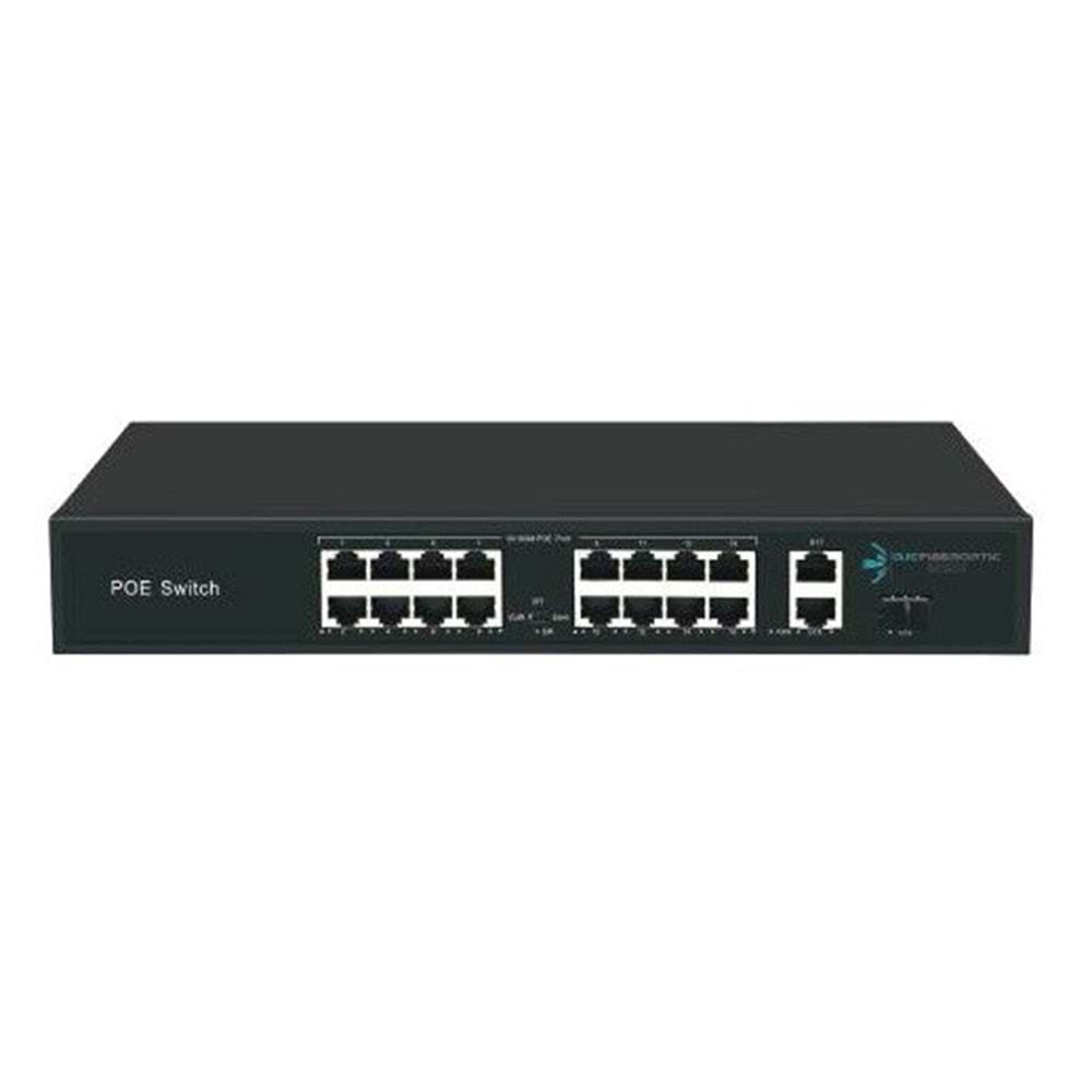 ODS 16port +2 UPLINK 200w FULL PoE 08ODS-16P2U1S-200 10/100 1-Sfp Yönetilemez Switch