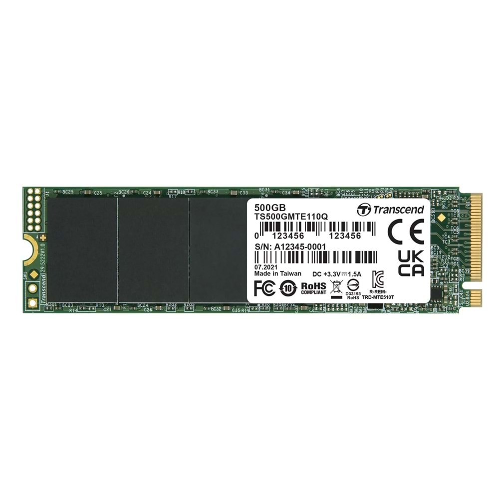 Transcend 500GB TS500GMTE110Q 1900-900MB/s M2 NVME GEN3 DİSK