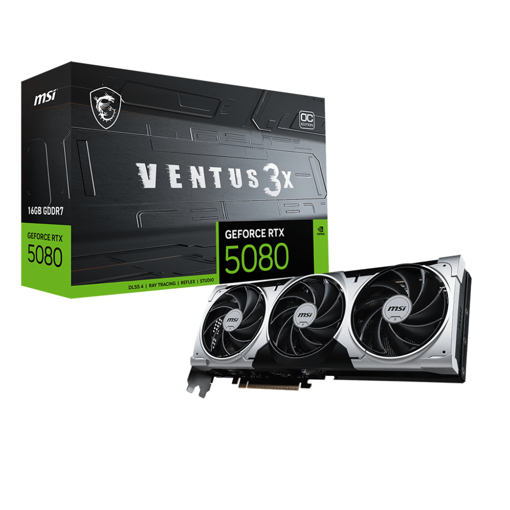 MSI RTX5080 16GB VENTUS 3X OC 16G GDDR7 256bit HDMI DP PCIe 5.0
