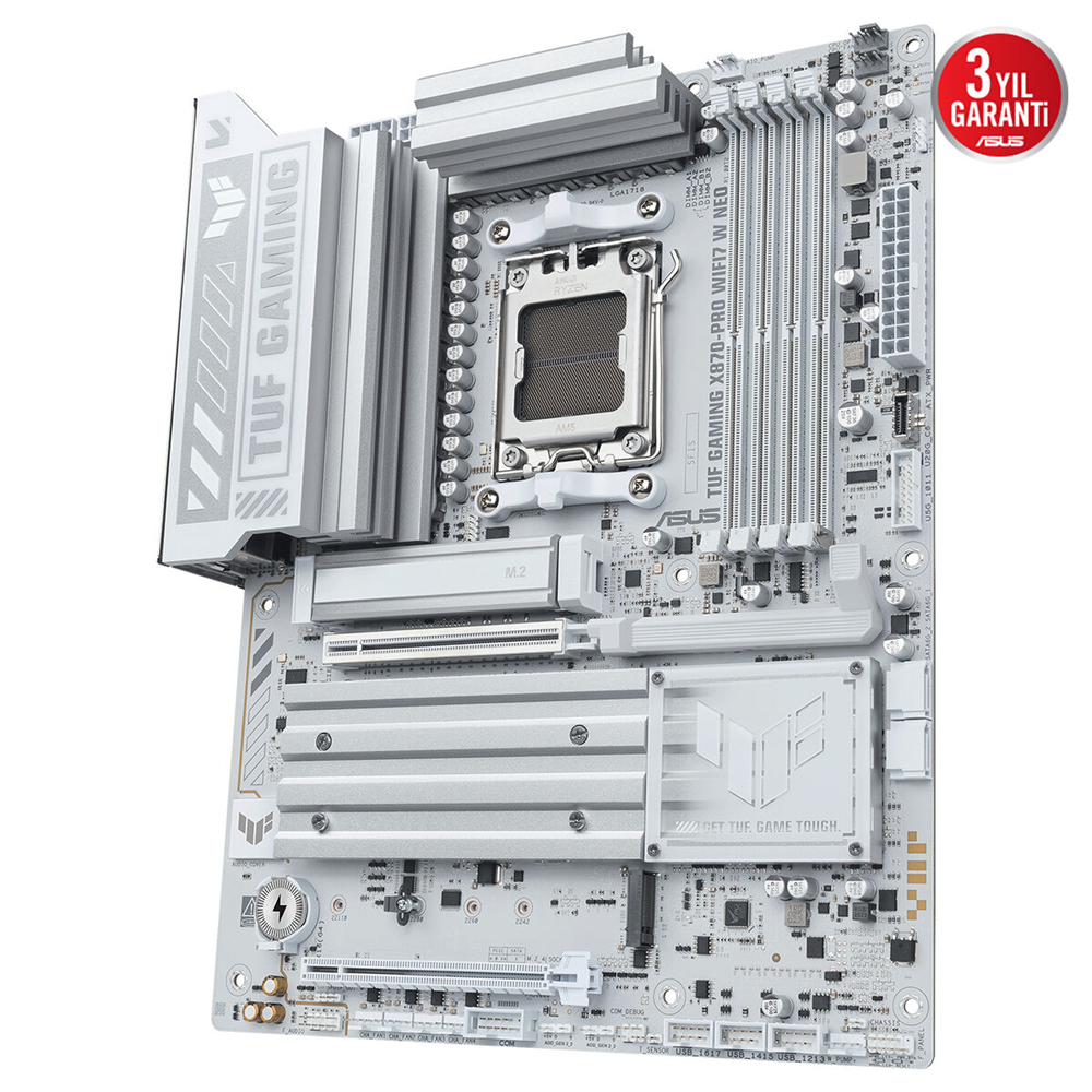 ASUS TUF GAMING X870-PRO WIFI7 W NEO DDR5 HDMI-DP TYPEC PCIE 5.0 AM5 ATX BEYAZ