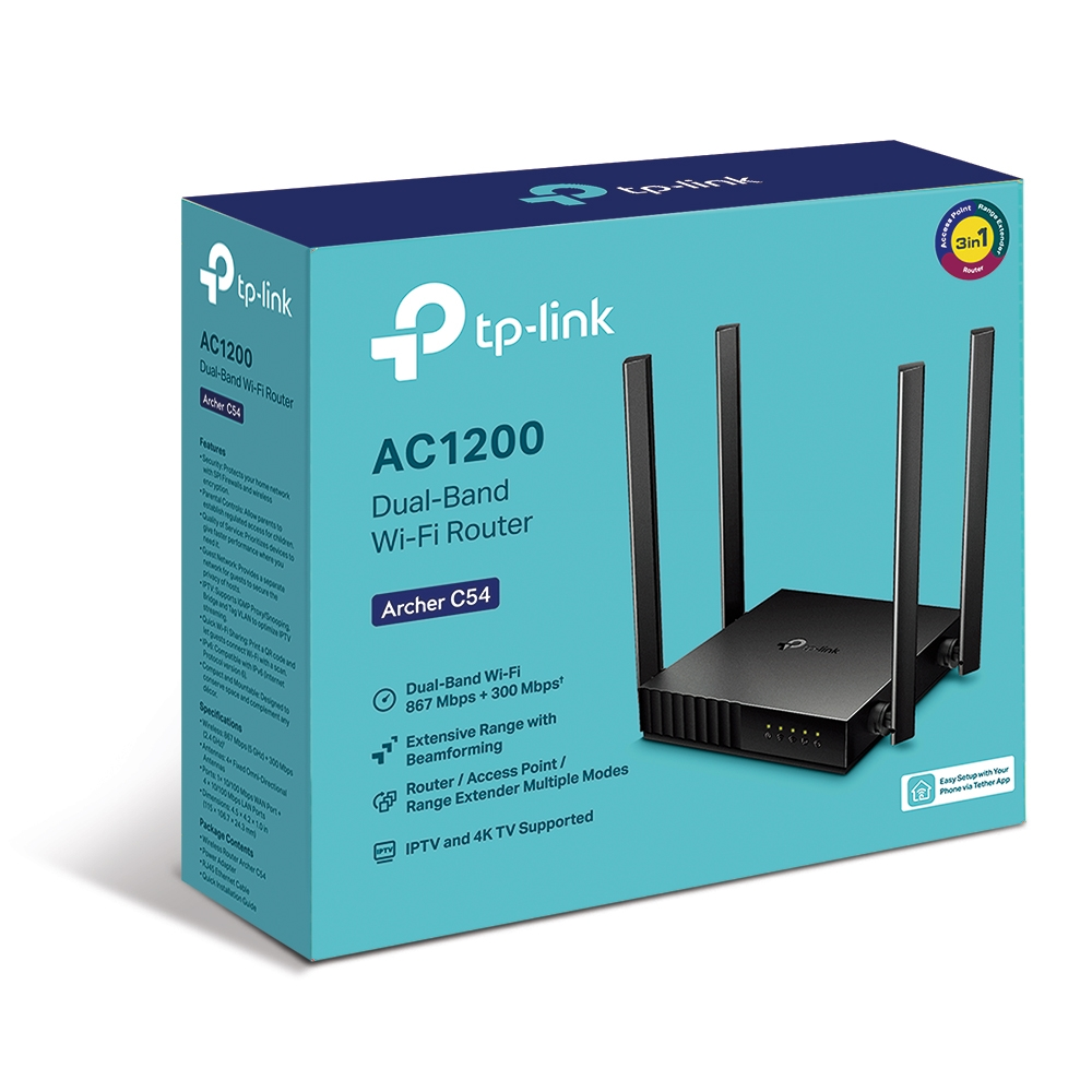 TP-LINK Archer C54 10/100Mbps AC1200 Dual-Band Ev Ofis Tipi Wıfı Router