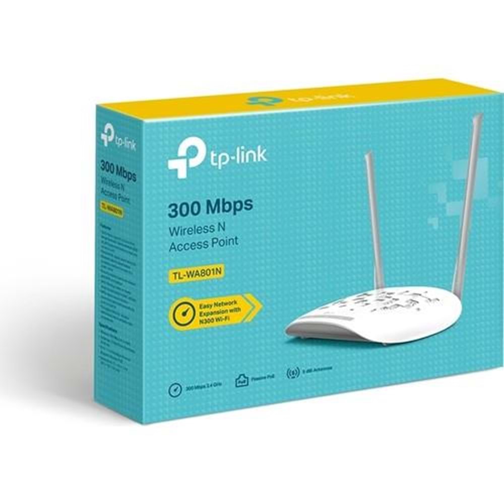 TP-LINK TL-WA801N 1 PORT 300MBPS 2.4GHZ 2x5dBI ACCESS POINT