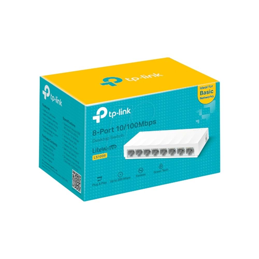 TP-Link LS1008 8 Port 10/100 Yönetilemez Masaüstü Switch