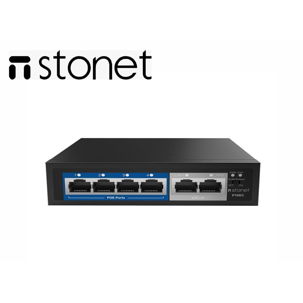 STONET (P106C) Fast Ethernet Standart Port POE Switch 4FE POE+2FE UPLINK