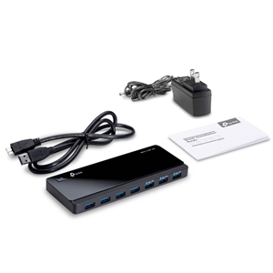 TP-LINK UH700 7port USB 3.0 Siyah USB Çoklayıcı Hub Adaptörlü