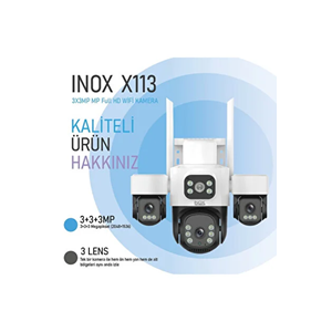 INOX 3+3+3MP X113 3 Lensli PTZ Wıfı Kamera