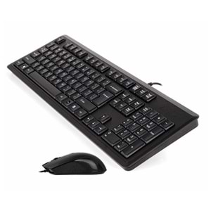 A4 TECH KR-9276 USB Q Trk Optic Mouse Suya Dayanıklı Siyah Multimedya Klavye - Mouse Set