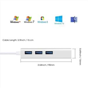 CODEGEN CDG-CNV41 Gigabit USB 3.0 Ethernet Çoklayıcı Hub