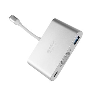 S-LINK SL-USB-C66 0.15metre TYPE-C-USB 3.0_VGA Çevirici Adaptör 4K