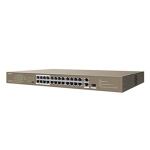 TENDA 24port PoE 250w 1-SFP 2port Gigabit 10/100 Yönetilemez Switch TEF1126P-24-250W