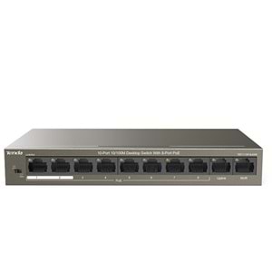 TENDA 8port PoE 63w 10/100 Yönetilemez Switch TEF1110P-8-63W