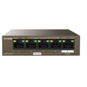 TENDA 5port-4port PoE 30w Gigabit Yönetilemez Switch TEG1105PD