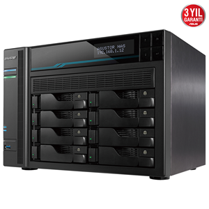 ASUSTOR 8diskli Atom QC-8GB RAM-2-10Gbe Nas Server AS6508T