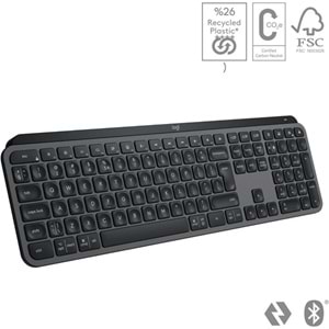 LOGITECH MX Keys Kablosuz Q Trk Aydınlatmalı Siyah Standart Klavye 920-011594