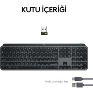 LOGITECH MX Keys Kablosuz Q Trk Aydınlatmalı Siyah Standart Klavye 920-011594