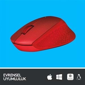 LOGITECH M330 Kablosuz Kırmızı Mouse Sessiz 910-004911