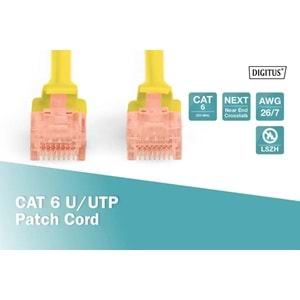 DIGITUS 3metre CAT6 Utp DK-1617-030/Y Sarı Patch Kablo (10'lu Paket)