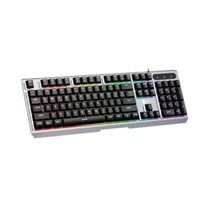 LECOO KB121 USB Q Trk Rainbow Aydınlatmalı Mekanik Hisli Metalik Gaming Klavye