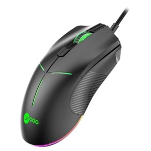 LECOO MS109 USB RGB Led Aydınlatmalı 6400dpi Gaming Optic Siyah Mouse