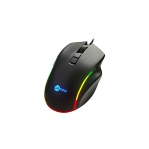 LECOO MS140 USB RGB Led Aydınlatmalı 6400dpi Gaming Optic Siyah Mouse