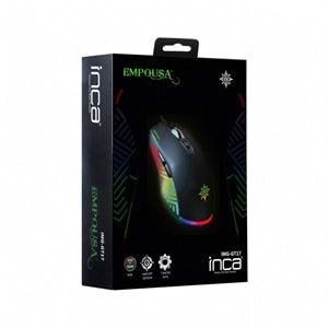 INCA IMG-GT17 USB RGB Led Aydınlatmalı 6400dpi Gaming Optic Siyah Mouse