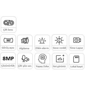 REOLINK 8MP Panoramik 3.2mm 180° Çift Lensli Wıfı Kablosuz IP Kamera Duo 2