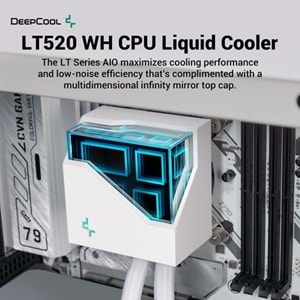 DEEPCOOL 240mm LT520-WH ARGB Sıvı Soğutmalı AM5-1700p İşlemci Fanı