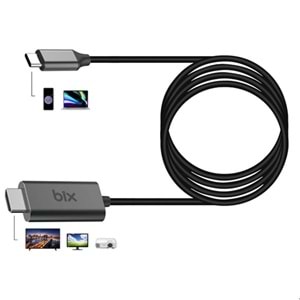 BIX 1.8metre BX02HB PRO TypeC-HDMI Dönüştürücü Kablo