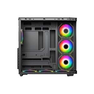 POWERBOOST 750W 80+ BRONZE Seaview PBA4375B Gaming Mid-Tower PC Kasası Siyah