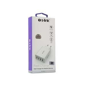 S-LINK Swapp SW-C8 4*USB 5V 5.6A Ev Şarj Adaptör