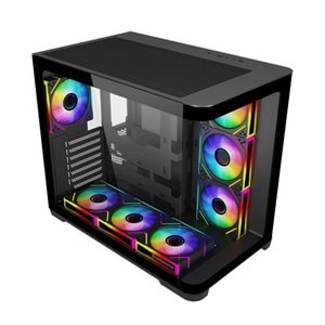 GAMEBOOSTER 750W 80+ BRONZE GB-G2852B-750W Gaming Mid-Tower PC Kasası Siyah 7-Fanlı
