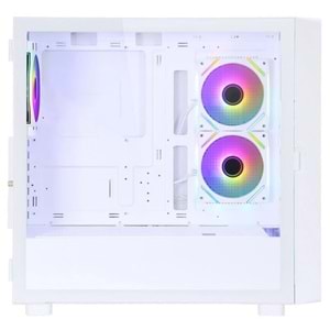 POWERBOOST PB-P4367BW 3-RGB Fanlı LCD Ekranlı Gaming Mid-Tower PC Kasası Beyaz