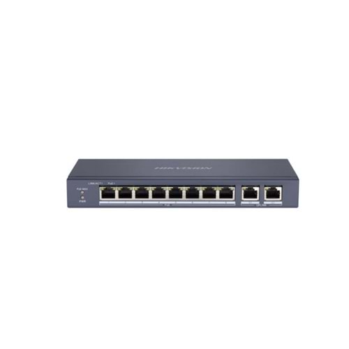 HIKVISION 8port 60w FULL PoE DS-3E0310P-E/M 10/100 2X-UPLINK Yönetilemez Switch Metal 