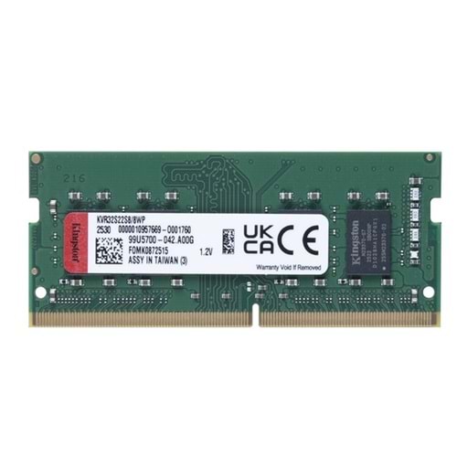 KINGSTON 8GB DDR4 3200MHZ CL22 NOTEBOOK RAM VALUE KVR32S22S8/8