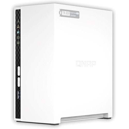 QNAP 2diskli ARM QC-2GB RAM-Gigabit Nas Server TS-233-2GB Distribütör Garantili