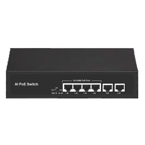 ODS 4port PoE 60w 2-Uplink 10/100 Yönetilemez Switch 08ODS-4P2U