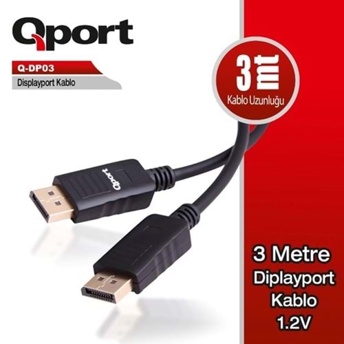 QPORT 3metre Q-DP03 DP Kablo